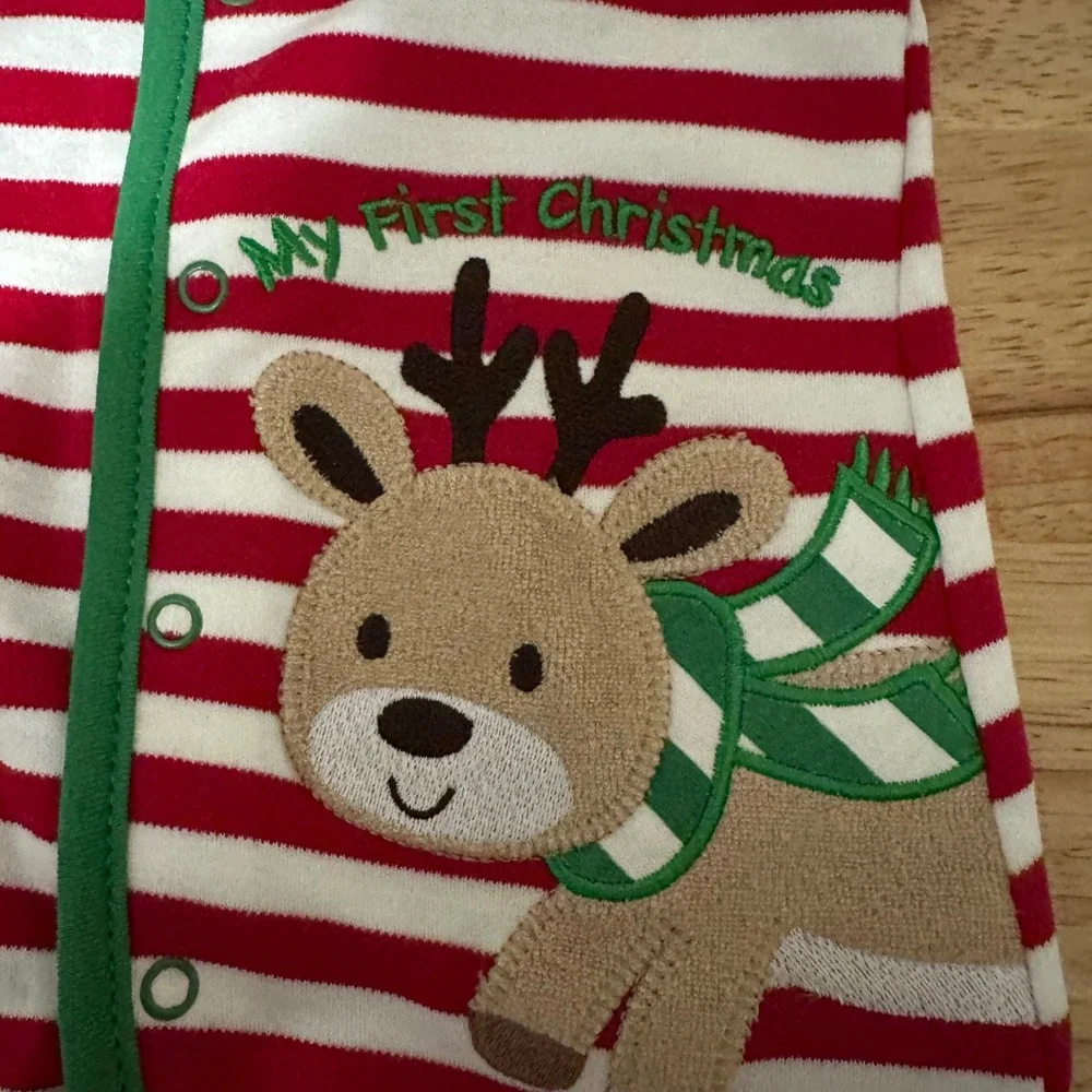 2 for $24 Little Me Joules Newborn Christmas Holiday Long Sleeve Footie Coverall